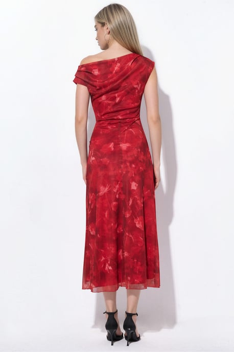 Musteriertes, gefüttertes Tüll-Strick-Midi-Kleid - Image 3