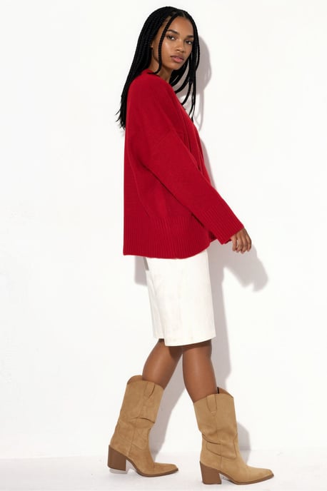 Oversized Rundhalsausschnitt Strickpullover - Image 4