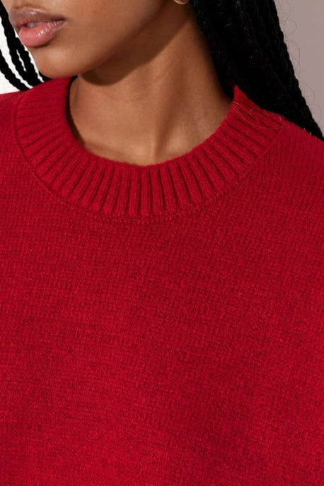 Oversized Rundhalsausschnitt Strickpullover - Image 5