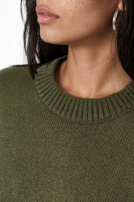 Oversized Rundhalsausschnitt Strickpullover - Image 5