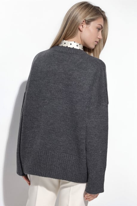 Oversized Rundhalsausschnitt Strickpullover - Image 3
