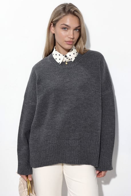Oversized Rundhalsausschnitt Strickpullover - Image 4