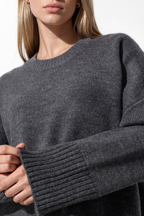 Oversized Rundhalsausschnitt Strickpullover - Image 5