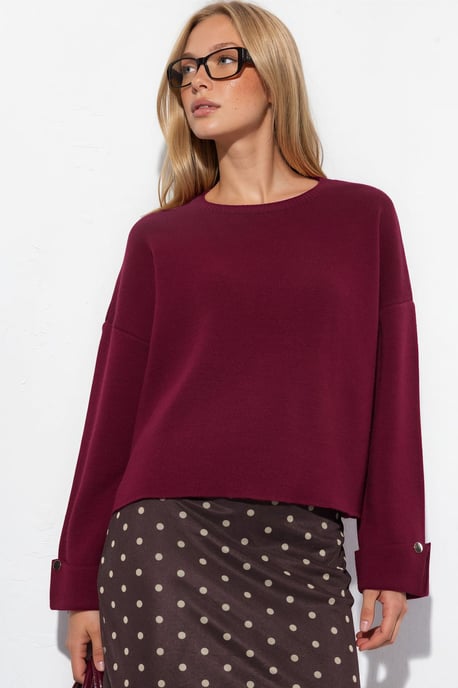 Knopfdetaillierter Strickpullover - Image 1