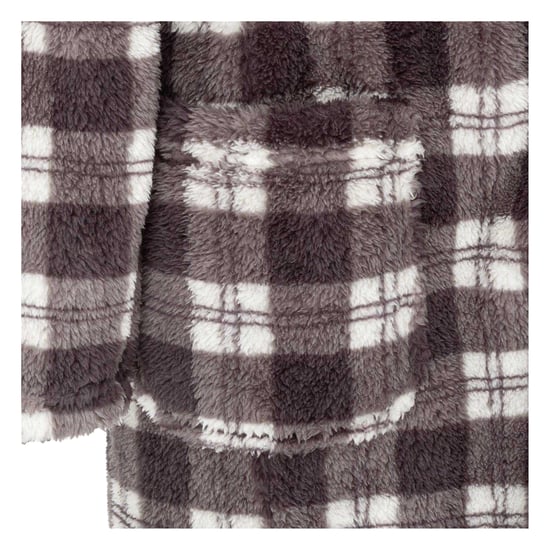 Howick - Morgenmantel für Herren, Fleece, Für die Freizeit (Grau/Schwarz) - Image 4