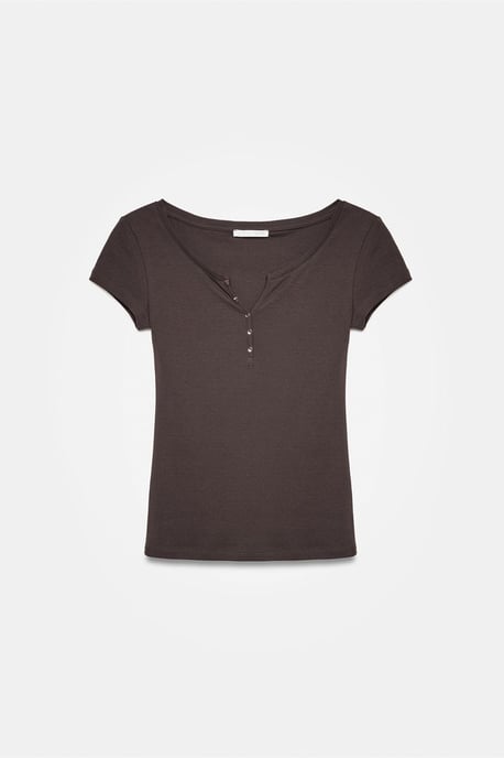 Damen Slim Fit Baumwoll U-Ausschnitt T-Shirt - Image 5