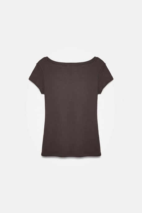Damen Slim Fit Baumwoll U-Ausschnitt T-Shirt - Image 6