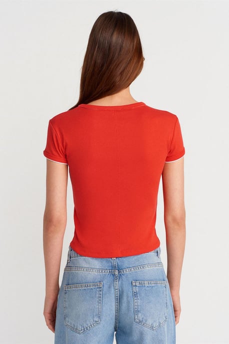 Damen Slim Fit Baumwoll-Crop-T-Shirt - Image 2