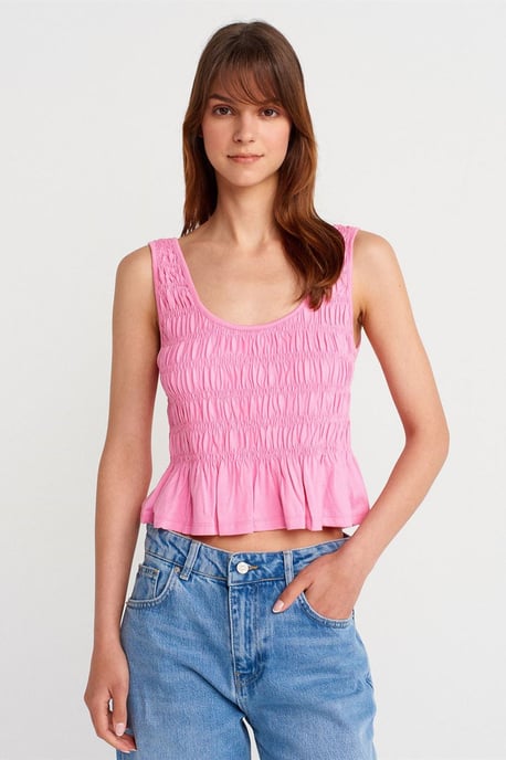Texturierte Baumwoll-Modal-Crop-Cami-Bluse - Image 1