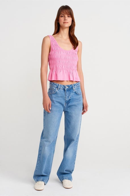 Texturierte Baumwoll-Modal-Crop-Cami-Bluse - Image 4