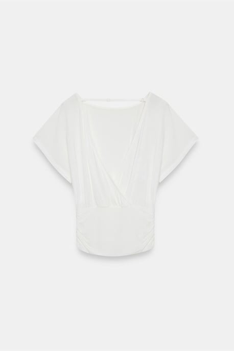 Damen Modal-Mix Cut-out Rundhalsausschnitt Bluse - Image 6