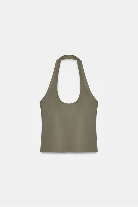 Halterneck Cut-Out Slim Fit Bluse - Image 5