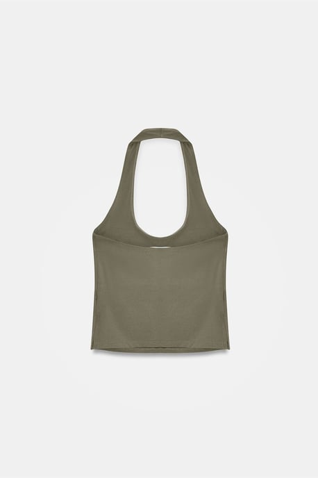 Halterneck Cut-Out Slim Fit Bluse - Image 6