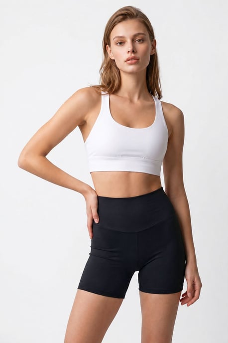 Hochtaillierte Skinny-Radshorts - Image 1