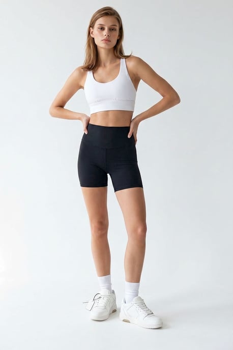 Hochtaillierte Skinny-Radshorts - Image 3