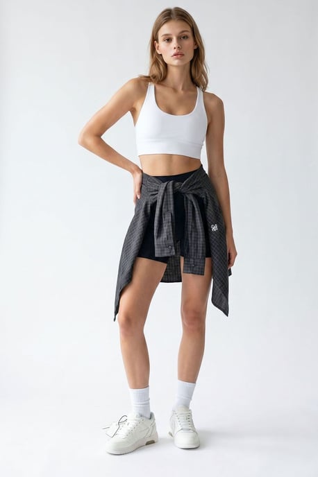 Hochtaillierte Skinny-Radshorts - Image 4