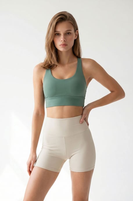 Hochtaillierte Skinny-Radshorts - Image 1