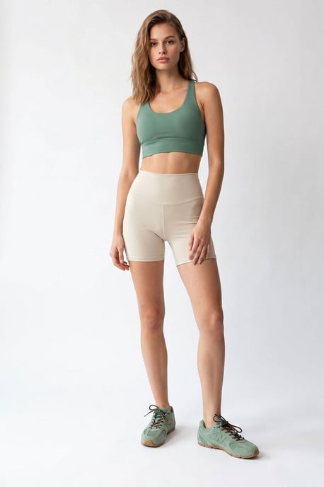 Hochtaillierte Skinny-Radshorts - Image 2