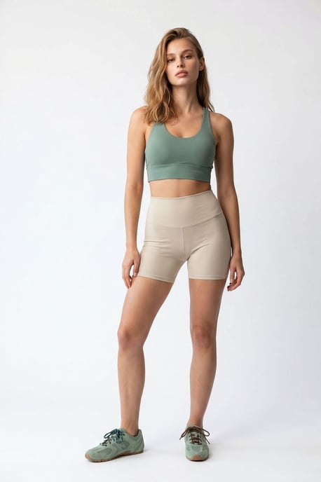 Hochtaillierte Skinny-Radshorts - Image 3