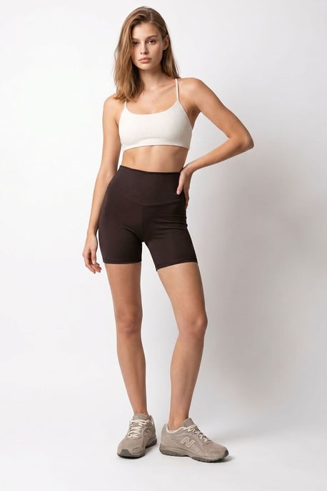 Hochtaillierte Skinny-Radshorts - Image 3