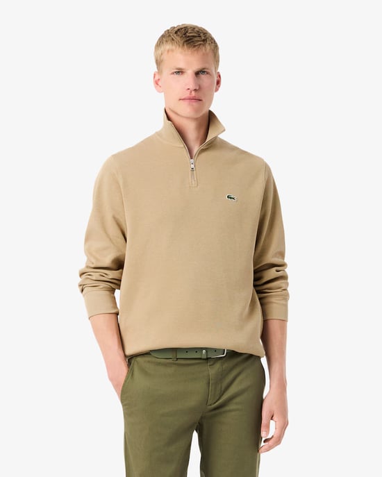 Sweat zip col montant Lacoste Pour Homme en Marron - Image 5