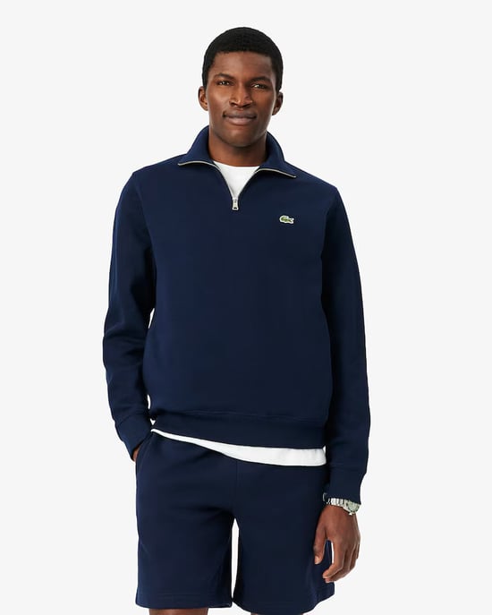 Sweat zip col montant coton Lacoste Pour Homme en Bleu Marine - Image 5