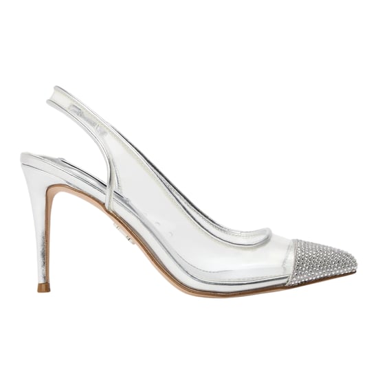 Steve Madden - "Leena" Metallic Pumps für Damen, Sling Back (Silber) - Image 1