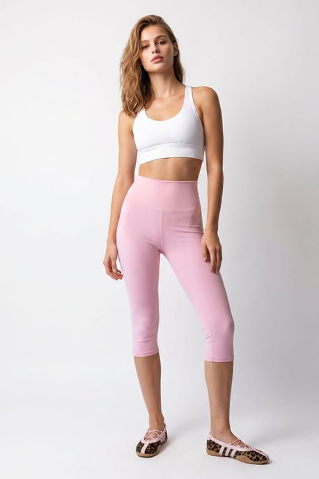 Hochtaillierte Capri-Leggings mit Schlitz - Image 2