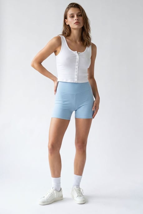 Hochtaillierte Skinny-Radsportshorts - Image 3