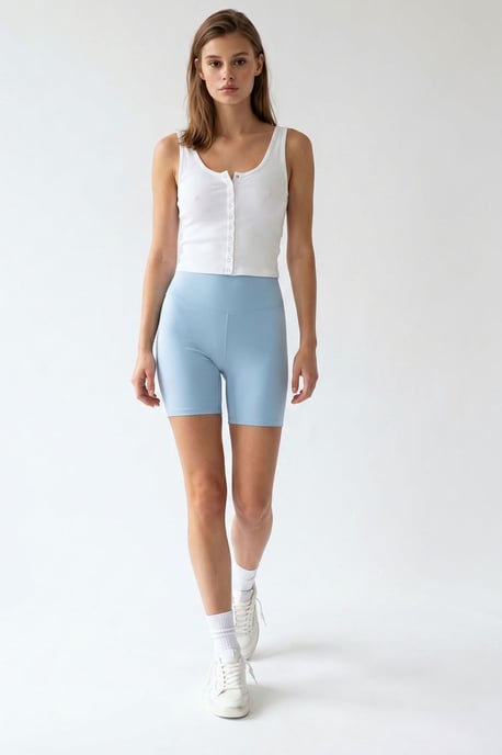 Hochtaillierte Skinny-Radsportshorts - Image 5