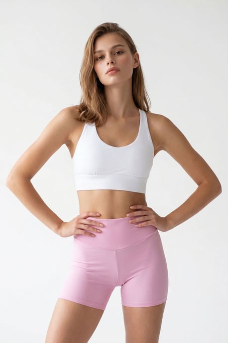 Hochtaillierte Skinny-Radshorts - Image 1