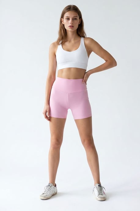 Hochtaillierte Skinny-Radshorts - Image 3