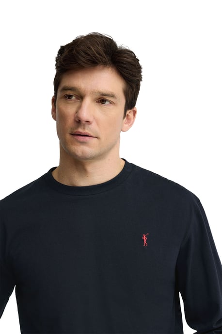 Langärmliges T-Shirt marineblau mit geradem Schnitt und Rigby Go Stickerei - Image 2