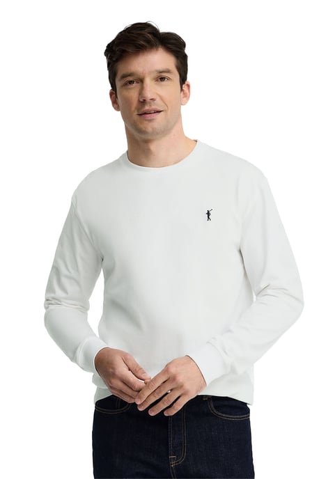 Langärmliges T-Shirt weiß mit geradem Schnitt und Rigby Go Stickerei - Image 1