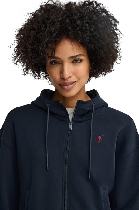 Sweatshirt marineblau mit Kapuze, Reißverschluss und Rigby Go Stickerei - Image 2