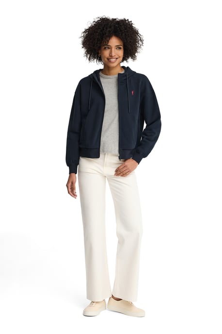 Sweatshirt marineblau mit Kapuze, Reißverschluss und Rigby Go Stickerei - Image 4