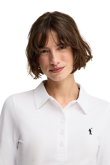 Langärmliges Poloshirt weiß im Slim Fit mit Rigby Go Stickerei - Image 2