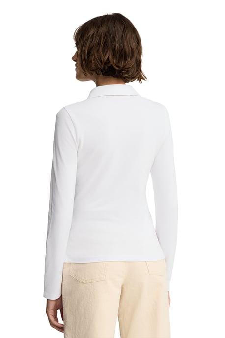 Langärmliges Poloshirt weiß im Slim Fit mit Rigby Go Stickerei - Image 3