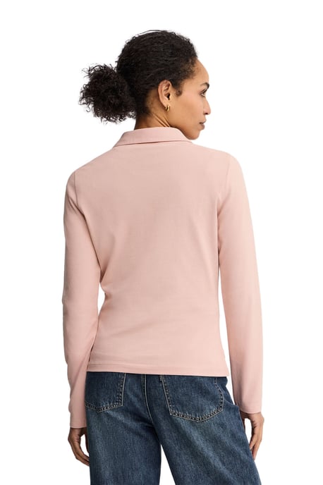 Langärmliges Poloshirt blassrosa im Slim Fit mit Rigby Go Stickerei - Image 3