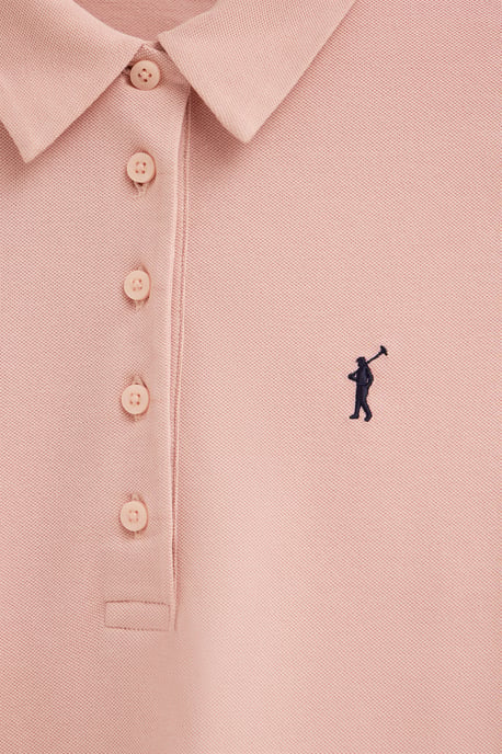 Langärmliges Poloshirt blassrosa im Slim Fit mit Rigby Go Stickerei - Image 5
