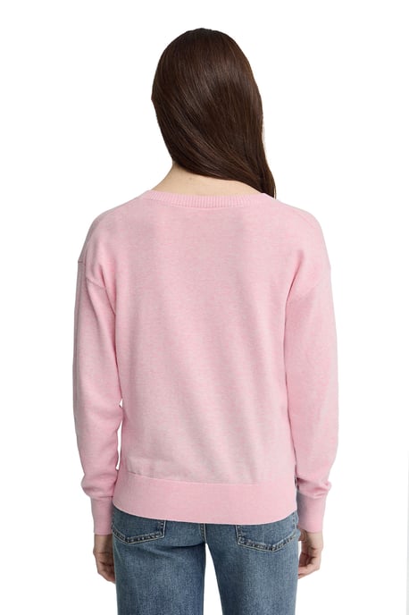 Pullover rosa mit V-Kragen und Rigby Go Logo - Image 3