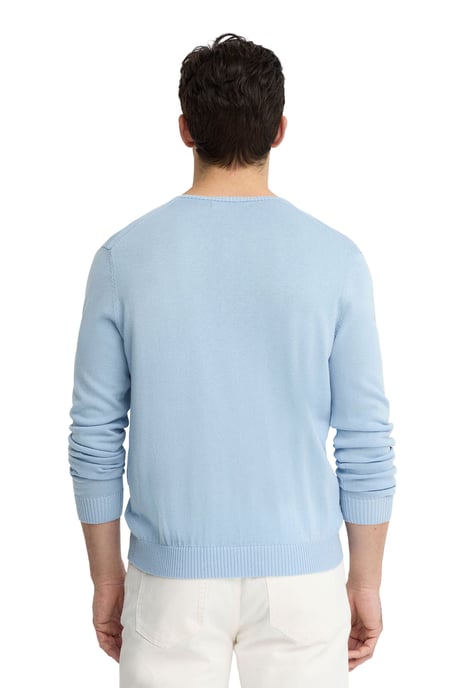 Pullover hellblau mit V-Kragen und Rigby Go Stickerei - Image 3