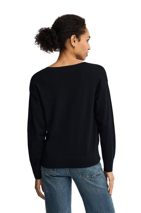 Pullover marineblau mit V-Kragen und Rigby Go Logo - Image 3