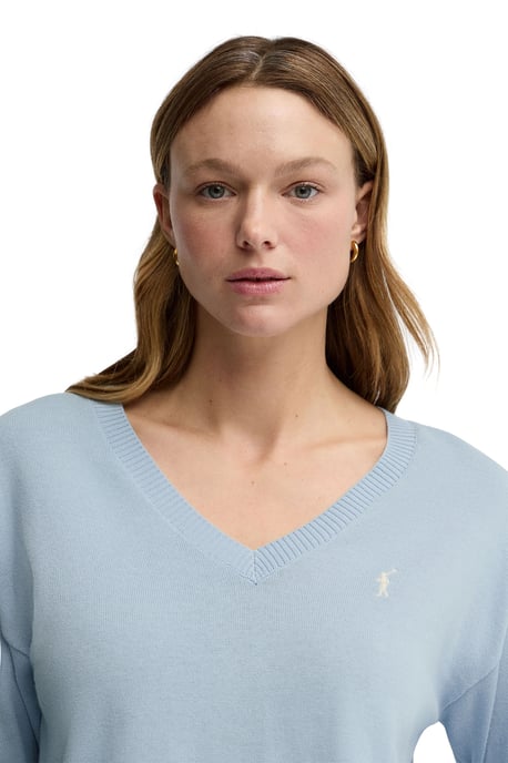 Pullover hellblau mit V-Kragen und Rigby Go Logo - Image 2