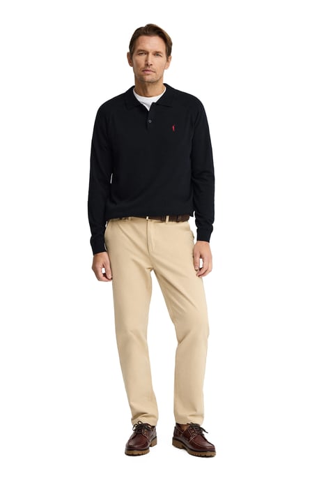 Pullover marineblau mit geknöpftem Polokragen und Rigby Go Logo - Image 4