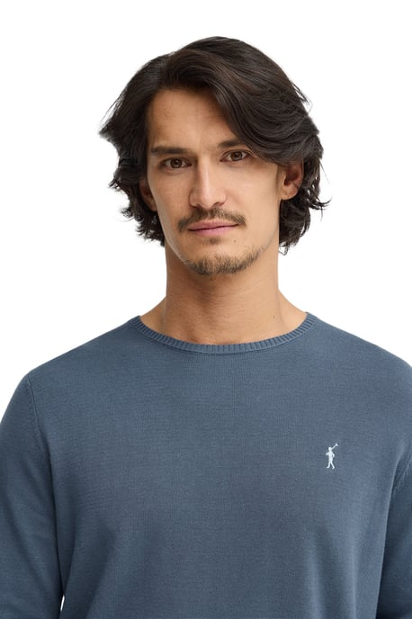 Pullover denimblau mit Rundkragen und Rigby Go Logo - Image 2