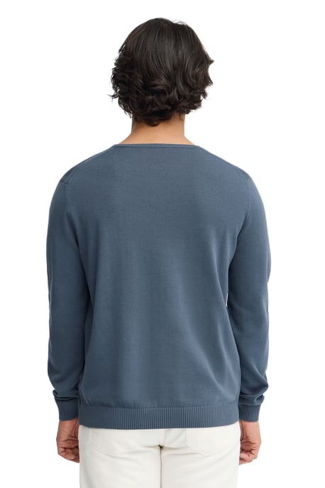 Pullover denimblau mit Rundkragen und Rigby Go Logo - Image 3