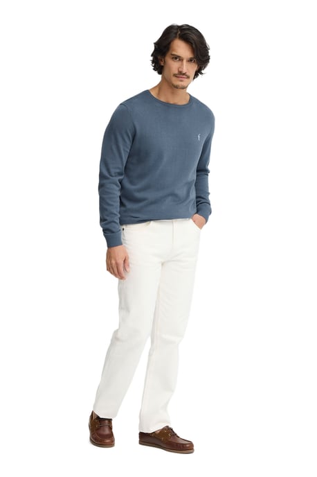 Pullover denimblau mit Rundkragen und Rigby Go Logo - Image 4