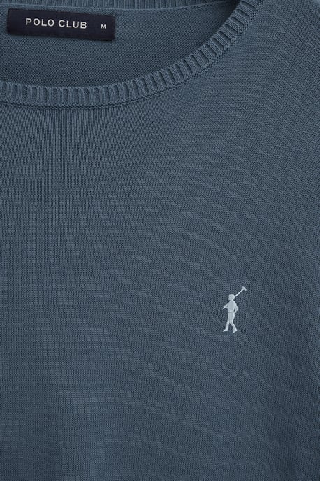 Pullover denimblau mit Rundkragen und Rigby Go Logo - Image 5