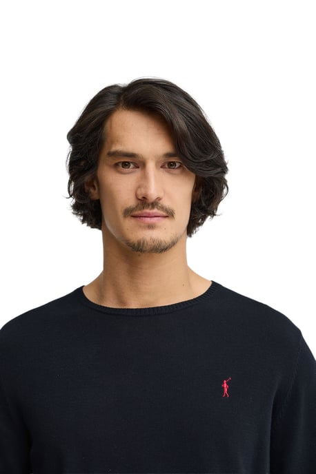 Pullover marineblau mit Rundkragen und Rigby Go Logo - Image 2